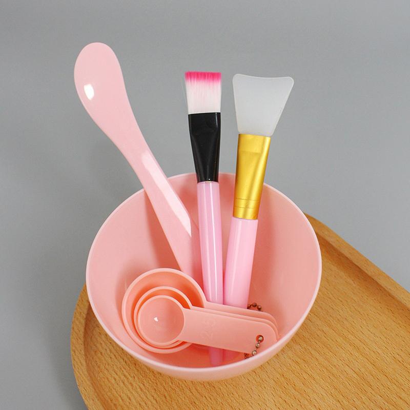 

Facial Brush Mask Bowl Spoon Set Mask Brush Bar Beauty Tools Mixing Tools Skin Care Makeup Supplies Woman Facial Tools розовый