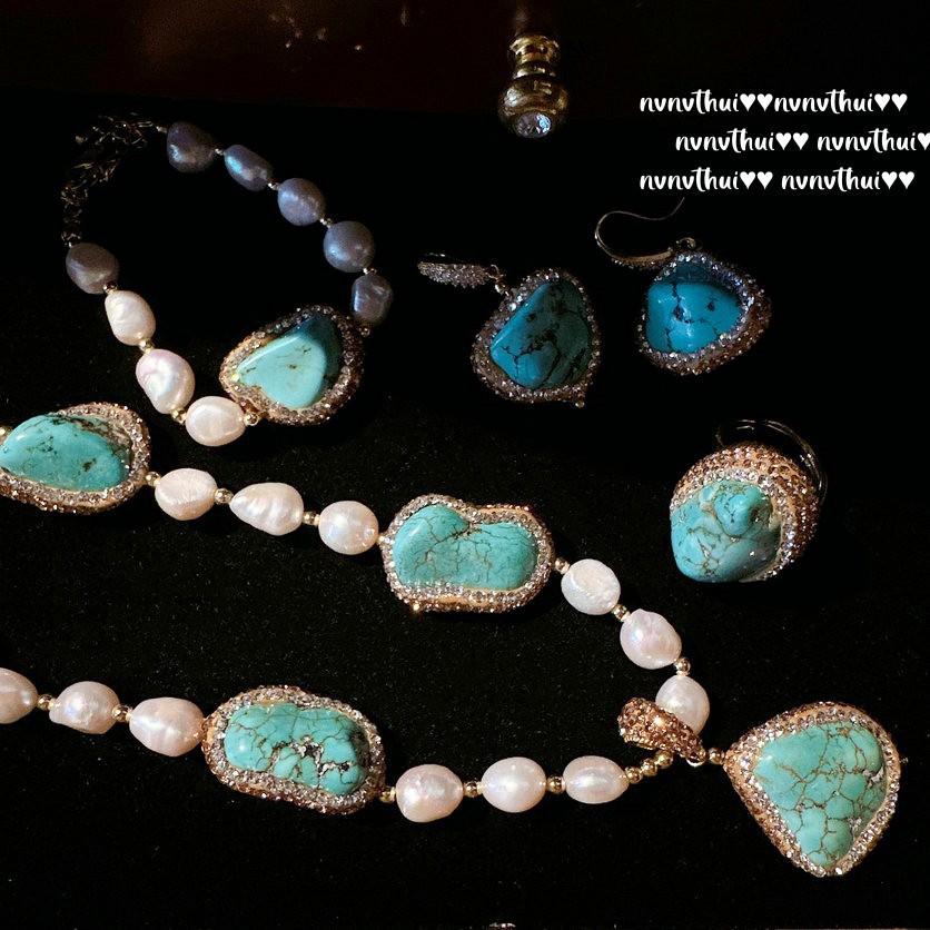 Бирюзовое ожерелье с жемчугом Барокко из Шри-Ланки, Sotheby S, Браслет с жемчугом, нефритом и бирюзой, Комплект