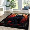 Black Cat In Stained Glass Floor Mats for Living Room, Bedroom and Room Decoration Are Suitable for Gifts.
