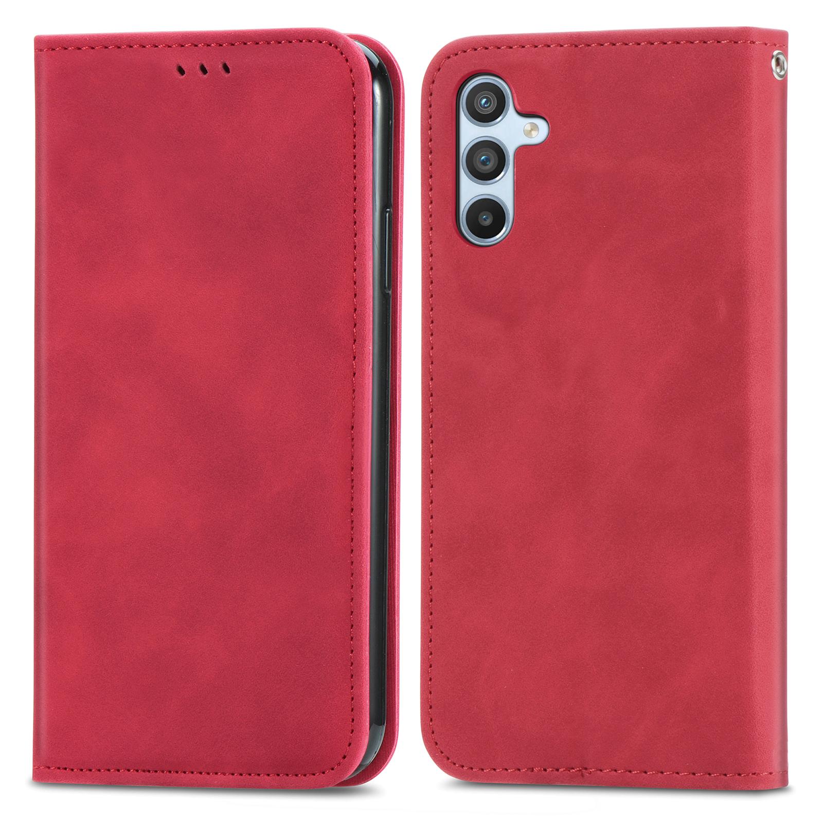 

For Samsung Galaxy A56 5G Case Skin Touch Feeling Leather Card Holder Phone Cover Magnetic Absorption D