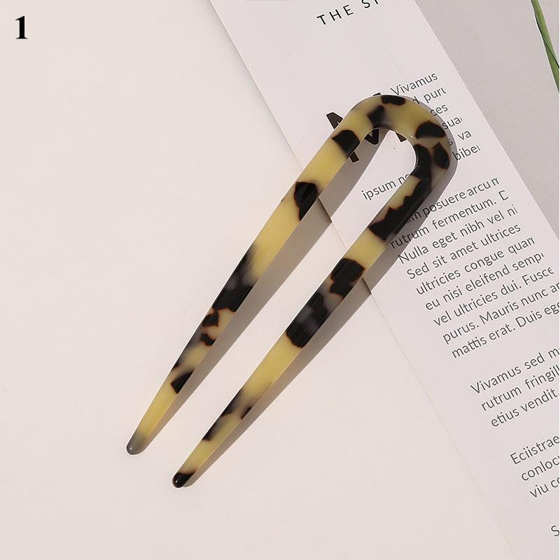 

Fashion U-shaped Hair Fork Tortoiseshell Acetate Hairpin Geometric Headwear Acrylic Hair Sticks Women Girls Hair accessories