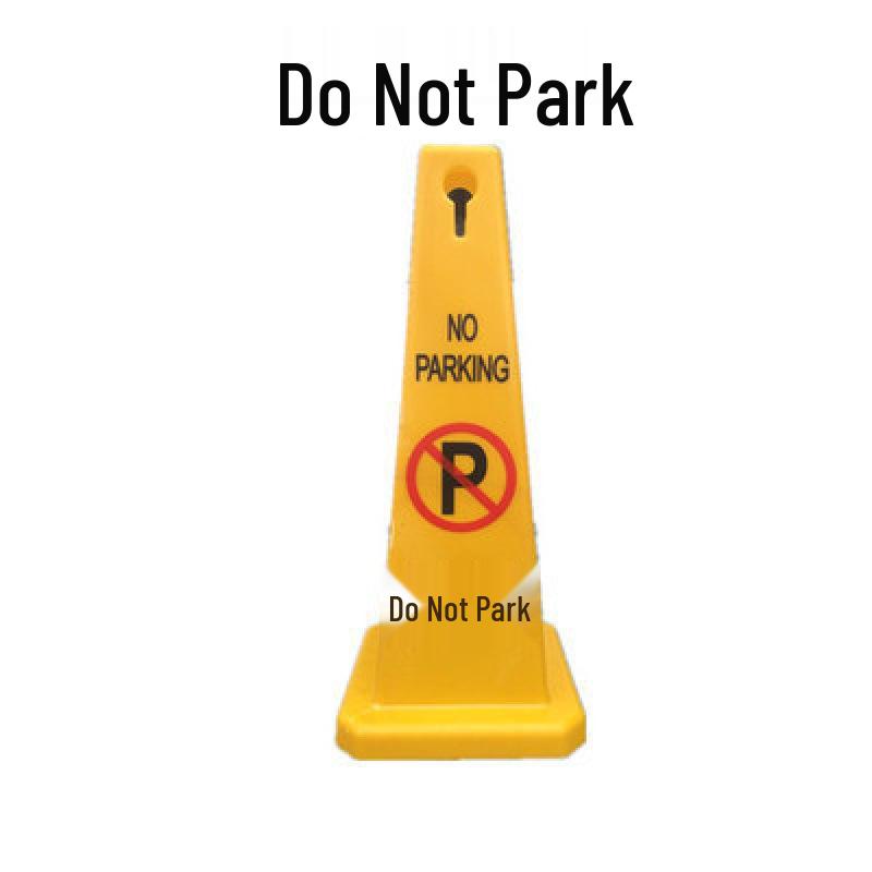 Thickened No Parking Warning Sign with Traffic Cone