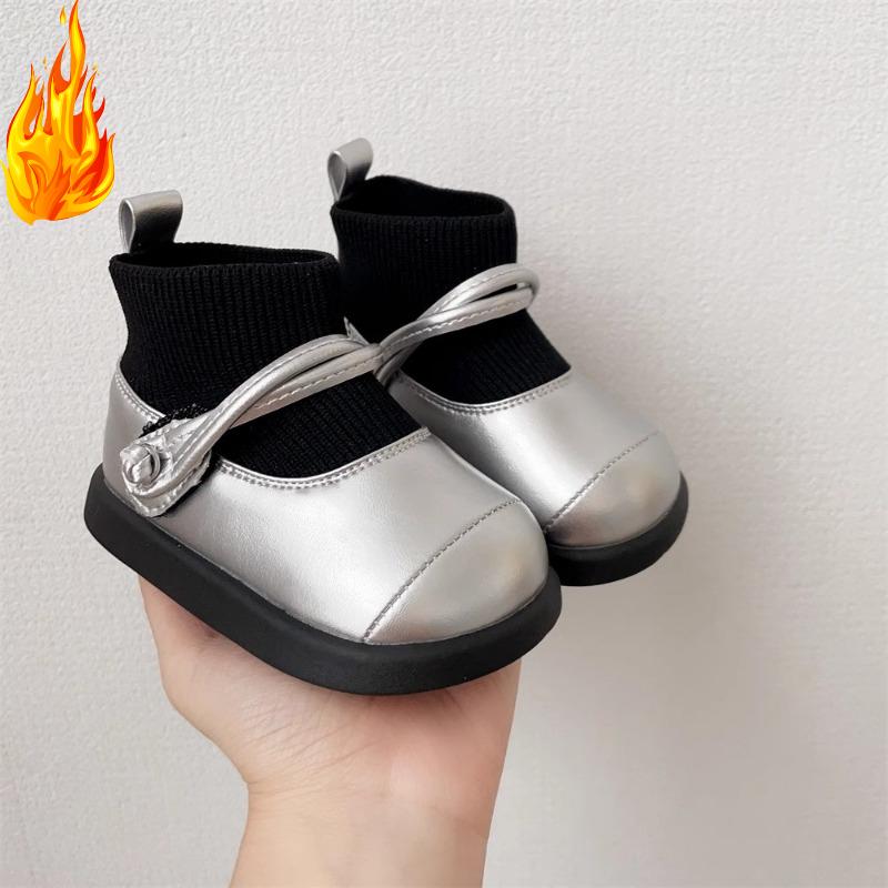 New baby toddler shoes in autumn/winter 2026 Korean version of little girl princess boots 0-3 years old girl baby single boots 15-Insole12cm