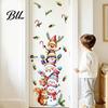 Watercolor Christmas Decor Wall Stickers with Snowman Santa Claus Elf Patterns, Peel And Stick Cartoon Decals for Windows Glass Doors, Self-Adhesive