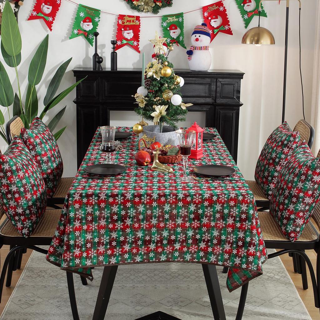 American Christmas Tablecloth Fabric Nordic Ins Style Coffee Table Cloth Plaid Dining Table Mat New Year'S Table Cover
