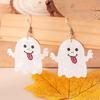 1 Pair Halloween Pumpkin Ghost Earrings Creative Piercing Halloween Pendant Hook Earrings Holiday Jewelry Accessories