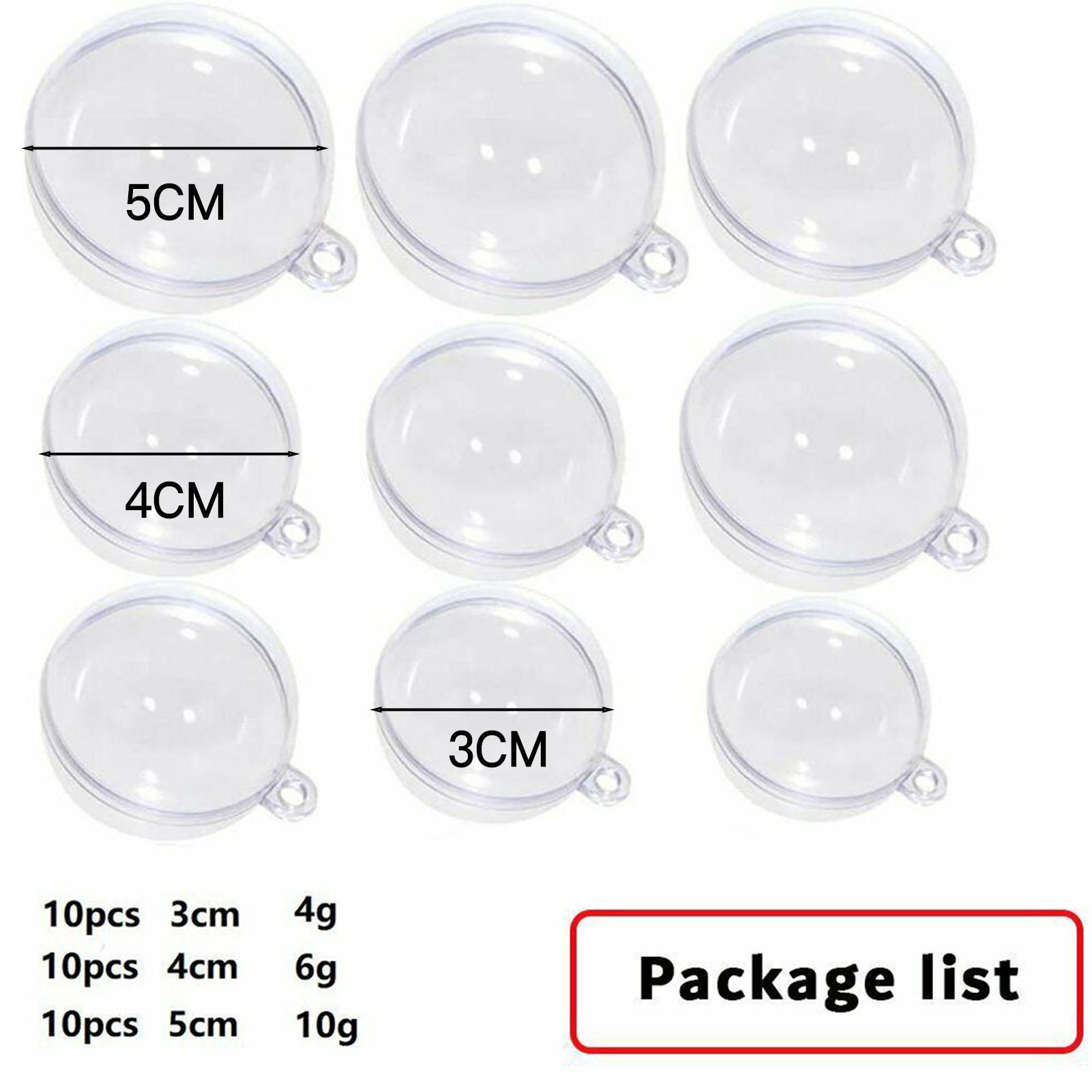 

30 шт. Рождественские прозрачные шары, заполняемые шары, украшение для елки, сделай сам, подвесное украшение для дома, свадьбы, вечеринки, украшение подарочной коробки 3/4/5 см