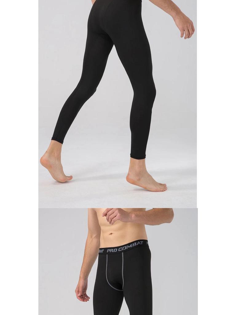Męskie szybkoschnące, oddychające legginsy kompresyjne do sportu i fitnessu