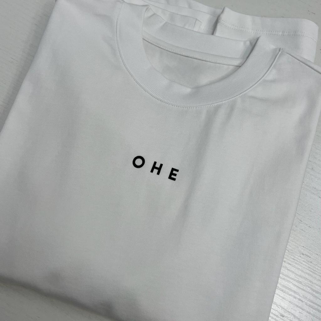 Organic Cotton Double Yarn Simple Letter Print Loose Fit T-Shirt