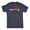 Camiseta com Nome Personalizado em Bandeiras Náuticas, Camiseta de Bandeiras Marítimas, Camiseta de Capitão Personalizada, Camiseta de Bandeiras de Sinalização Marítima, Camiseta de Bandeiras Náuticas