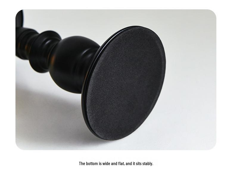 Black Roman Column Candlestick Ornament for Bedroom Table Decor
