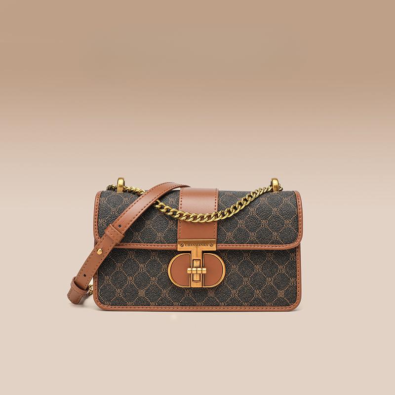 Textured Niche Underarm Bags for Women Autumn and Winter Printed Letters Small Square Bags High End Crossbody Bags