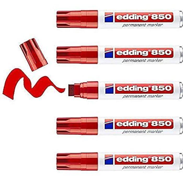 Permanent Marker - EDDING - 850 - Red - Chisel Tip 5-15 Mm - Pack of 5