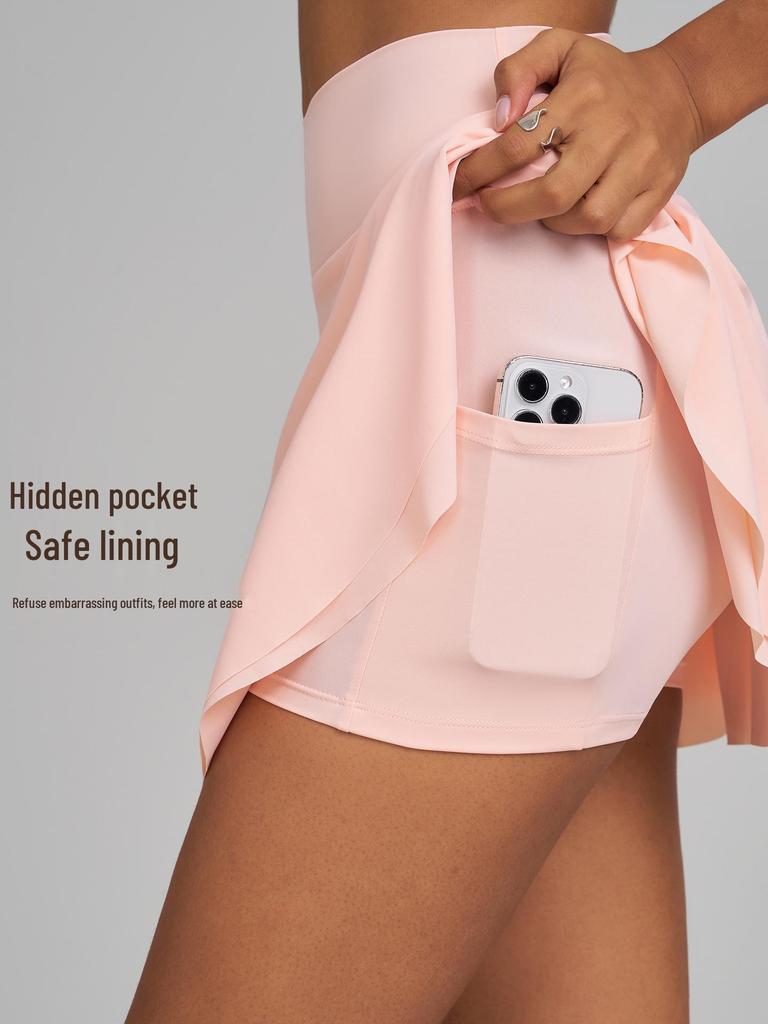 JOOMON Women's Quick-Dry Yoga & Tennis Skirt with Waist Pocket, Breathable Running Shorts, Slimming Fit