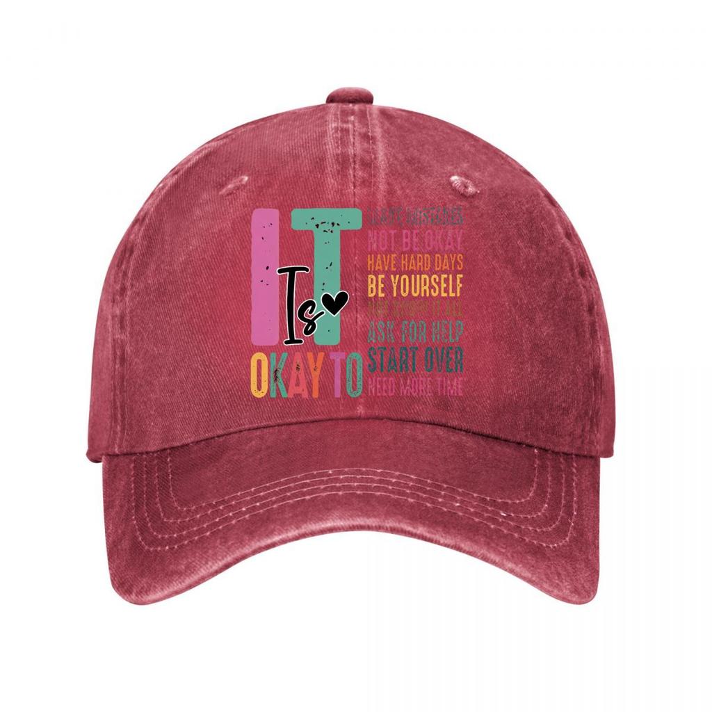 Inspirational Quote Casual Washed Baseball Cap Outdoor For Womens Unisex FeUnisex
