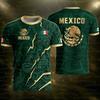 2026 Mexiko Nationalflagge Print Herren Damen Kurzarm T-Shirt 3D Druck T-Shirts Outdoor Fußballtrikot Sport Lässige Oberteile