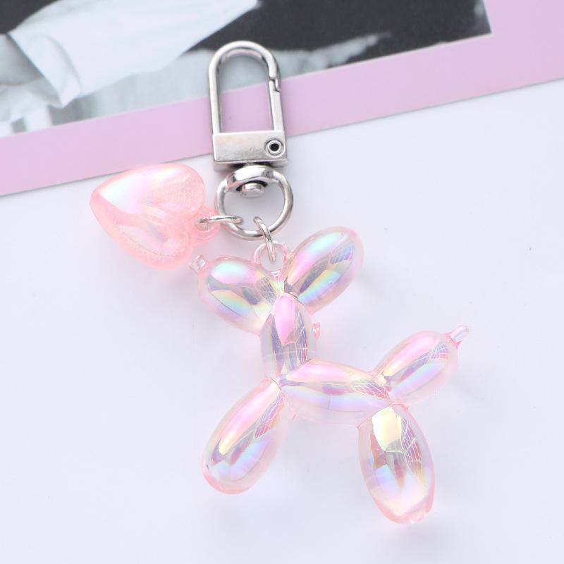 Adorable Balloon Dog Pendant Earphone Case with Heart Keychain - Fashionable and Versatile Accessory