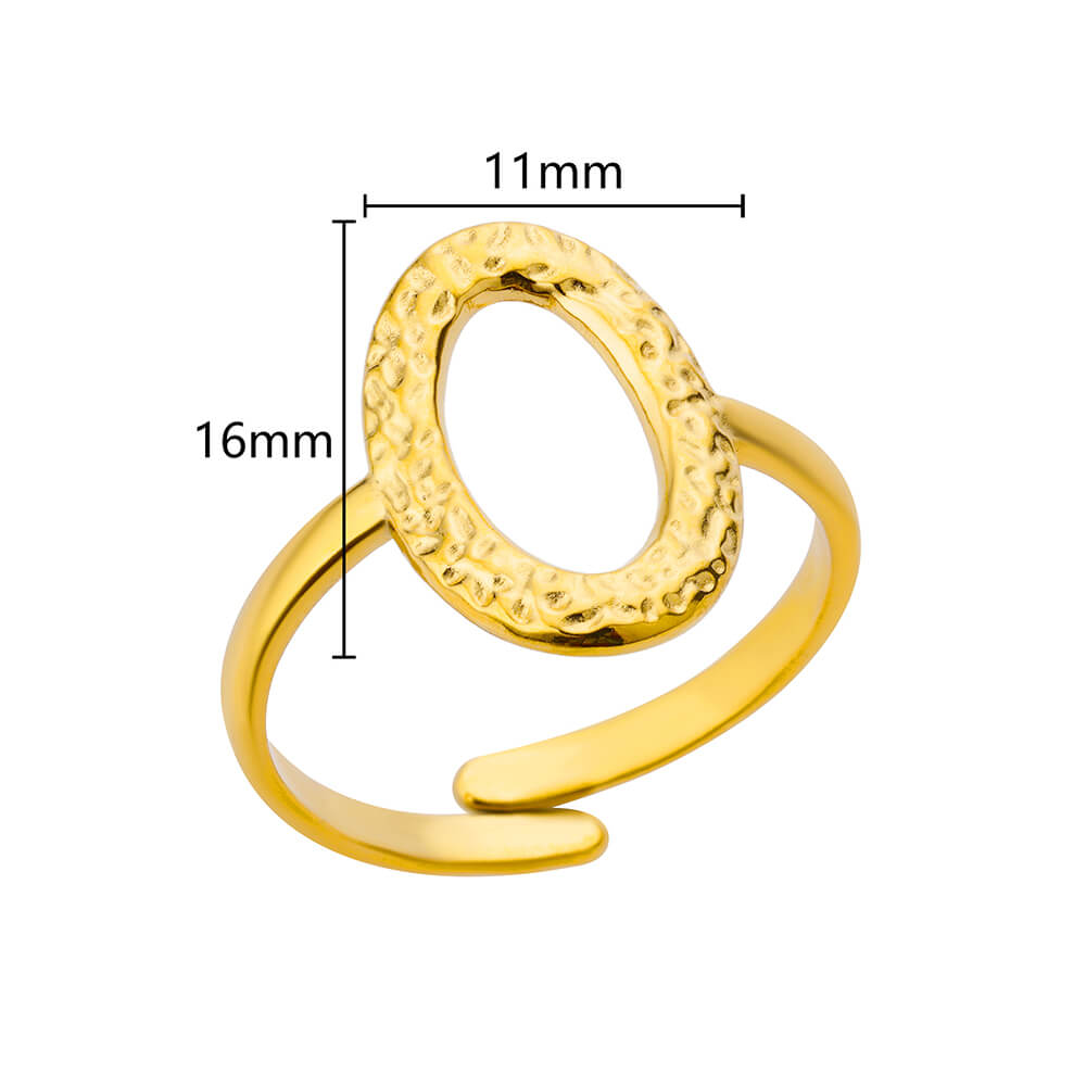 Round Hollow Rings For Women Gold Color Stainless Steel Hoop Open Rings Fashion personality Waterproof Metal Jewelry Accessories