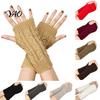 Cozy Typing Gloves for Office Women Ribbed Wrist Arm Warmers, Stretchy Cable Knitted Fingerless Gloves, Versatile Covers Driving Soft Warm Mitten,