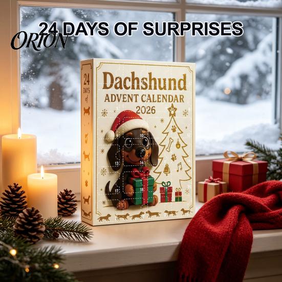 Unique Christmas Collectibles 2026 Dachshund Advent Calendar, 24 Days Dog Collectible Set, Pcs Countdown Surprise 2D Acrylic Holiday Figures Calendar