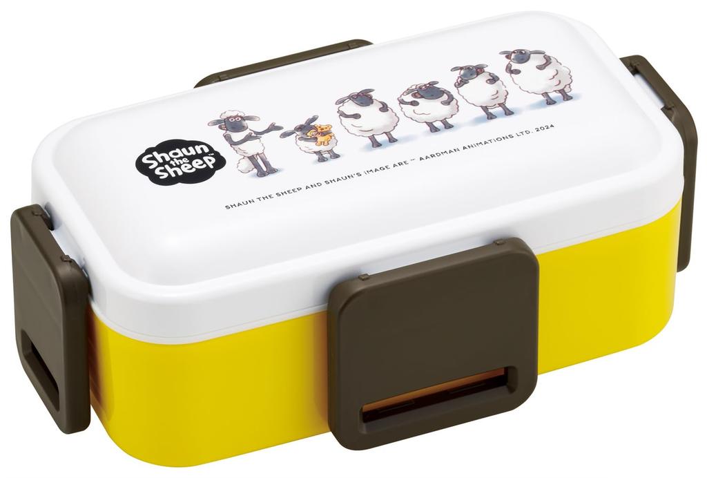 Skater Bento for Made in with a Soft Dishwasher and Microwave Shaun the Sheep Box, 2-Tier, 600ml, Women, Japan, Dome-Shaped Lid, Safe, Design,