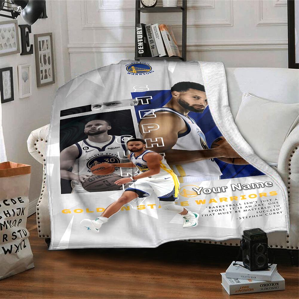 Golden State Curry Game Day Customize Your Name Blanket Lightweight Customizable Blanket Soft & Cozy for Couch Living Room Sofa Bed All-Season Use