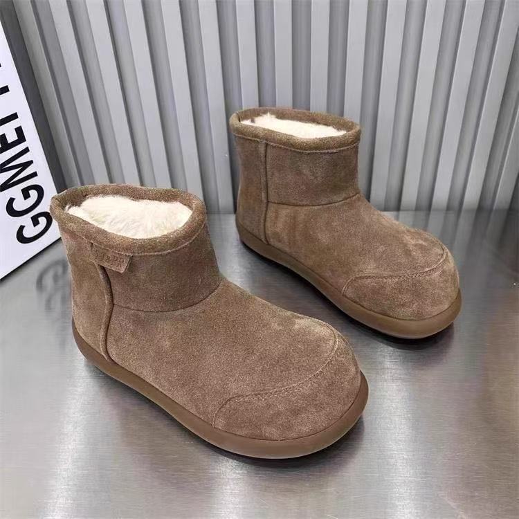 thick-soled snow boots winter new warm cotton shoes niche non-slip big-headed bread shoes snow warm shoes