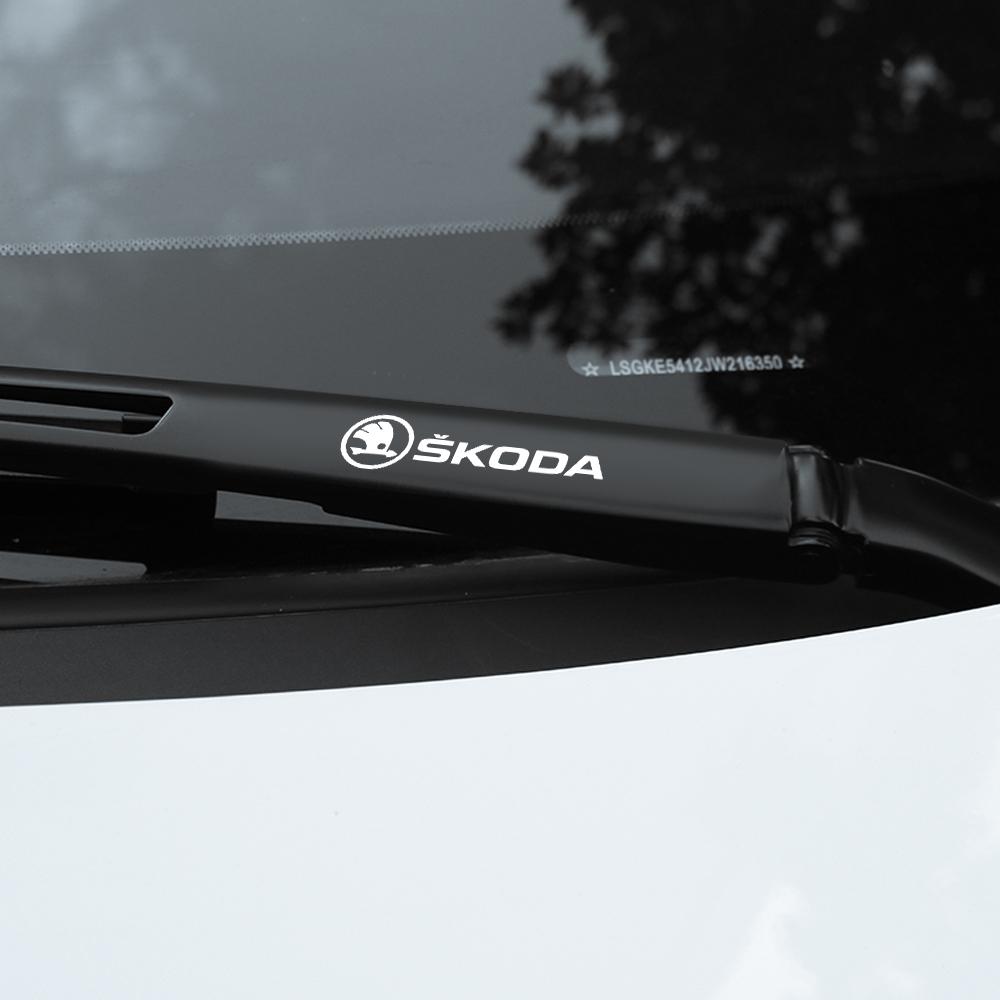 4Pcs Car Accessories PVC Emblem Car Body Side Door Wheel Rims Stickers For Skoda Yeti Fabia Octavia 3 2 A5 A7 Kodiaq Karoq Rapid