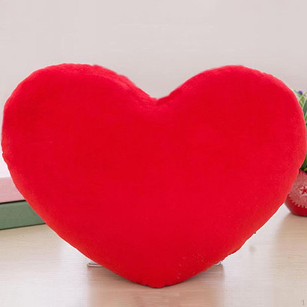 Heart Shaped Pillow Throw Red Soft Romantic Plush Cushion Valentines Decor for Classroom Home