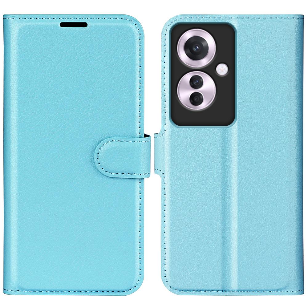 

For Oppo Reno11 F 5G Case Litchi Texture PU Leather Phone Cover Blue