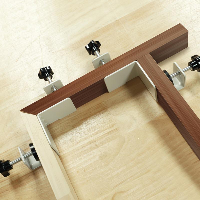Right Angle Clamp 90 Degree 2 Pieces Corner Clamps T-Shaped Positioning Squares Clamping Tool With Adjustable Swing Jaw For