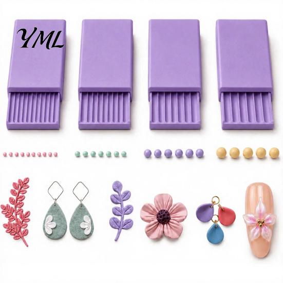 Miniature Bead Forming Mold 4Pcs Clay Gel Ball Roller Maker Tool, 2mm 3mm 4mm 5mm Roller, Ceramic Shaping Device Molds for DIY Earring, Flower Jewelry