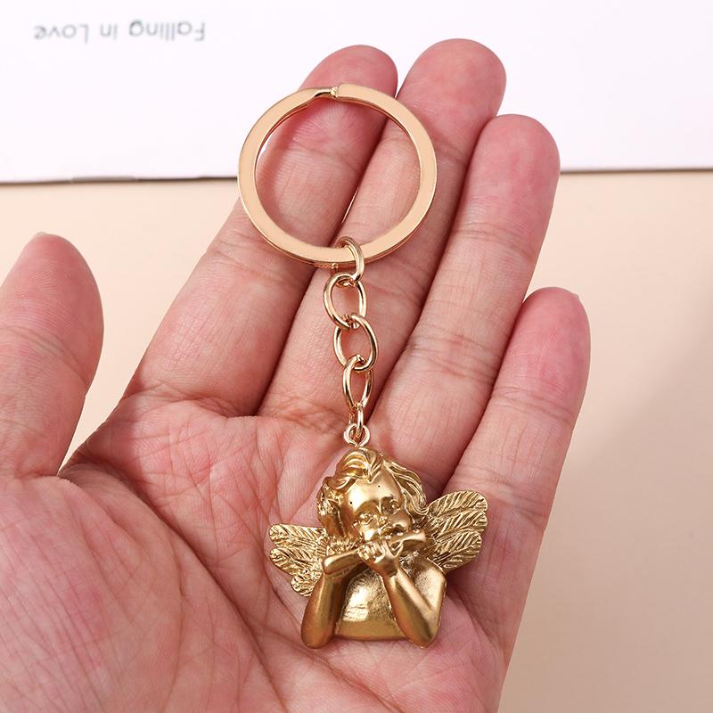 Creative Alloy Angel Keychain for Women Girl Cute Keychain Car Key Ring Holder Trinket Handbag Charms Jewelry Accessories