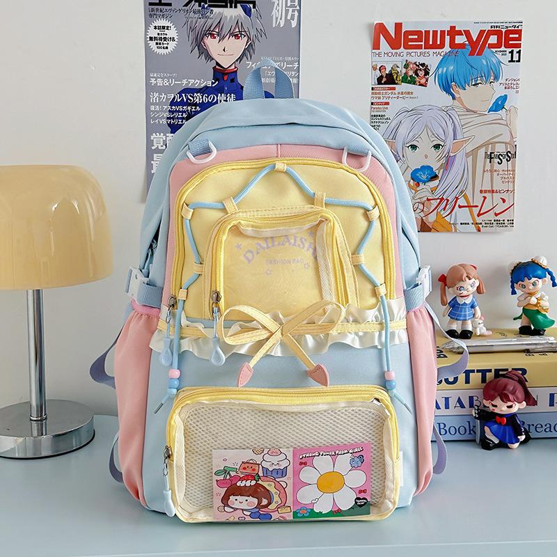 New High-value, Fresh and Sweet Candy-colored Backpack, Lightweight and Large-capacity Backpack for Junior High School Students