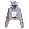 Kakegurui Cat Ear Anime Crop Top Hoodie for Women