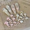 50 Pcs Bowknot Nail Art Decorations 3D Satin Light Nail Charms Colorful Ribbon Bow Rhinestone Diy Manicure Tools Parts