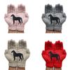 Women Full Finger Gloves Winter Cute Irregular Horse Stretchy Knitted Thermal Gloves Imitation Wool Short Hand Warmer