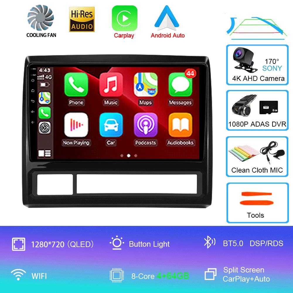 Android 14 Carplay Auto Car Radio For Toyota Tacoma 2 N200 Hilux 2005-2013 GPS Navigation Multimedia Player DSP Stereo WiFi 4G