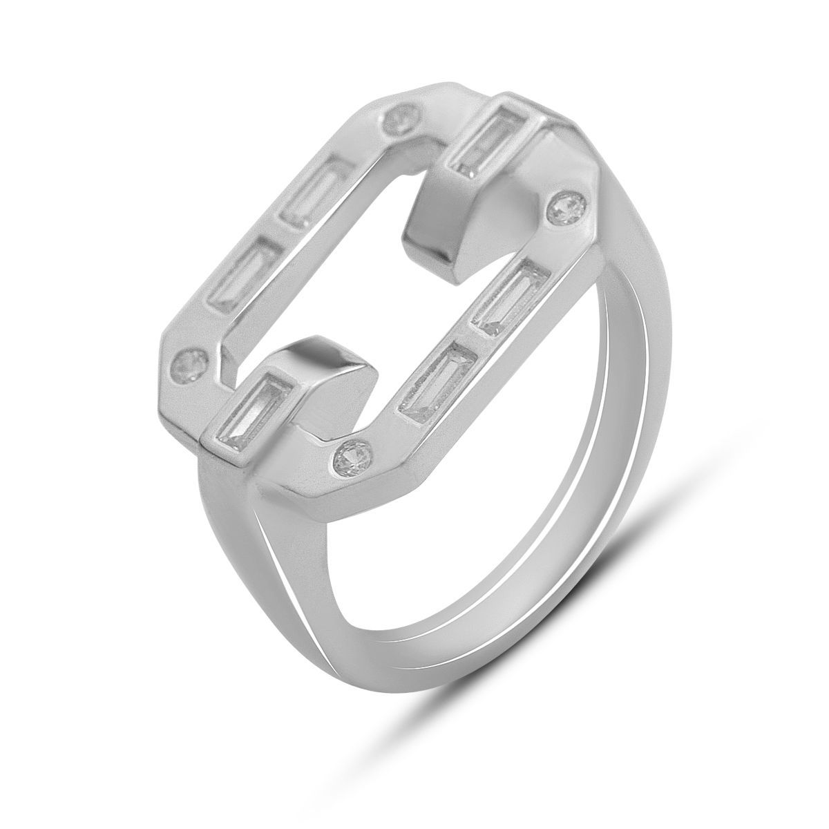 

Silver ring with cubic zirconia, product weight 5.61 g (2175599) 17.5 білий