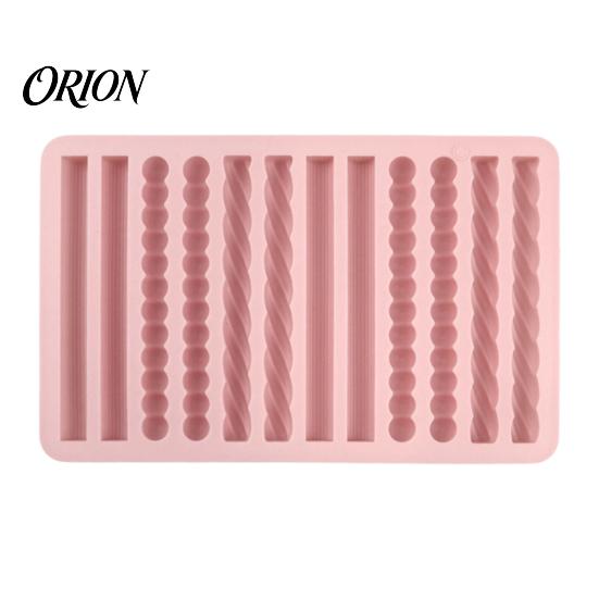Nonstick Candy Making Tool Silicone Chocolate Rod Mold, 12 Cavity Non-stick Baking Tray, Heat Resistant Pretzel Bar Tray Flexible Strip Mold for Oven