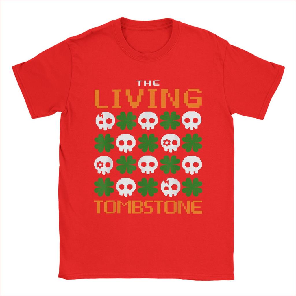 Herren The Living Tombstone St. Patrick's Totenköpfe T-Shirts Rock 100% Baumwolle Oberteile Lustige Kurzarm Rundhals T-Shirts Sommer T-Shirts