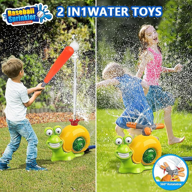 Water Spray Outdoor Toy Snail Sprinkler Backyard Garden Water Toys Summer Yard Cartoon Splash Sprinkler Baby Bath Toy for Kids