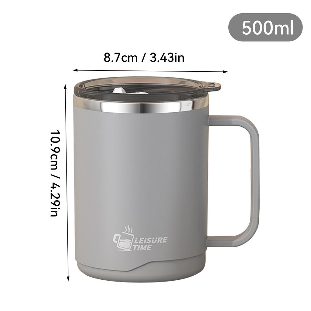 304 Stainless Steel Thermal Coffee Mug Leakproof Insulated Tumbler Dual Drink Cup with Handle Travel Tea Water Bottle Office Hom