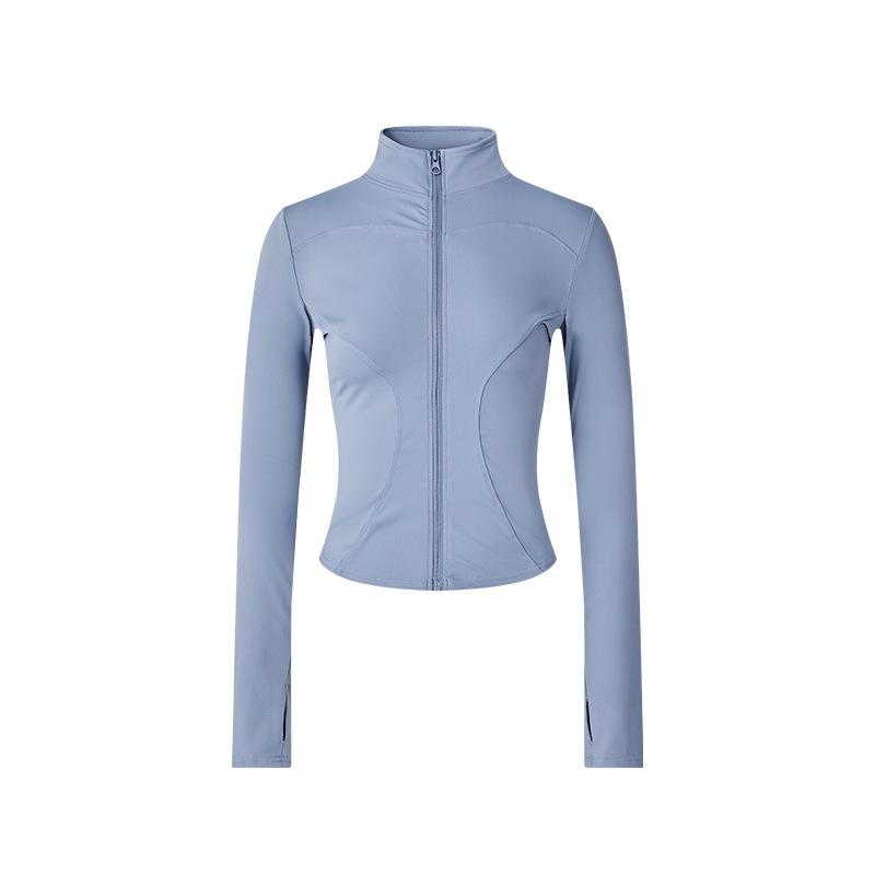 Spring warm tight stand-up neck cardigan slim yoga clothes jacket fitness clothes women's thick velvet running sports jacket
