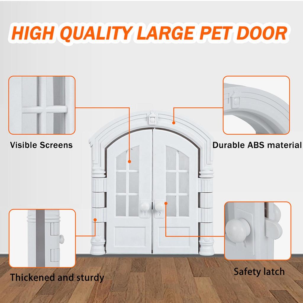 Cat Door For Wall Escape-Proof Small Breed Gate French Style Cat Door 9.45x10.83x2.83in For Interior Outdoor Garage House