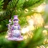 Flat Printing Hanging Pendants Pink Snowman Xmas Tree Ornament  Party Supplies