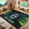 Seattle Seahawks Personalized Crystal Velvet Carpet, Customized Name Text Soft Anti‑Slip Rug for Living Room Bedroom