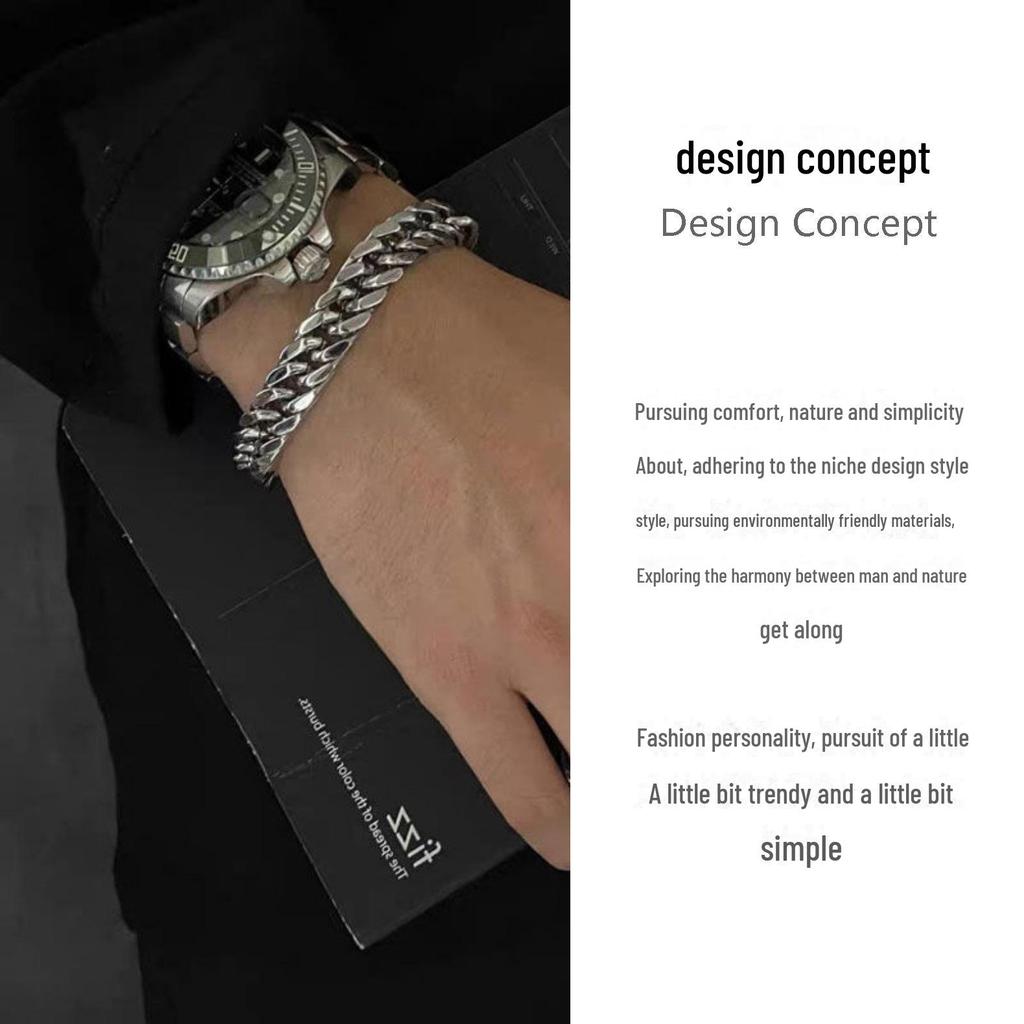 Collier Chaîne Cubaine en Acier Titane de Haute Qualité avec Boucle Carrée – Bijou Hip-Hop Unisexe