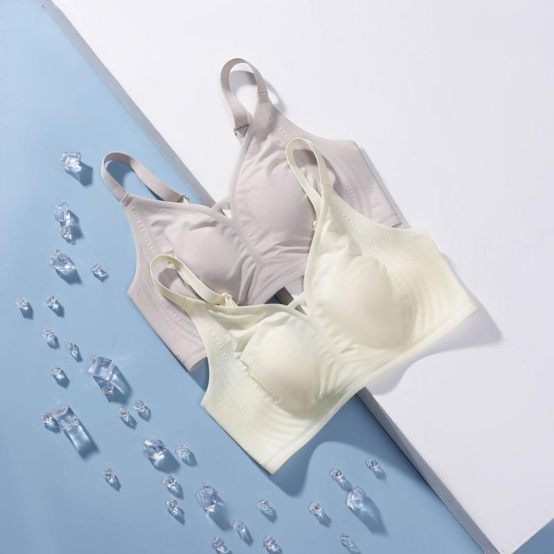 Women Seamless Wirefree Push Up Bra Comfortable Gathering Breathable Anti Sagging Lingerie