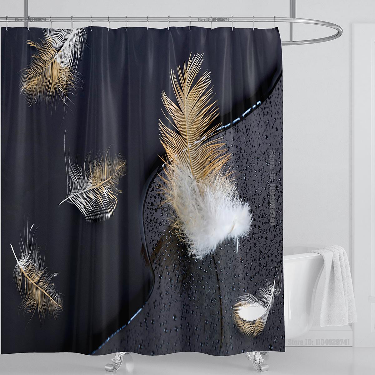 

Растение Цветочная Шторка для душа Водонепроницаемая шторка для душа Полиэфирная ткань 3D-печать Шторка Украшение для ванной комнаты С крючками W90xH180cm